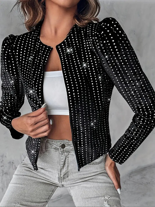 Vanessa – Chaqueta con mangas abullonadas y lentejuelas