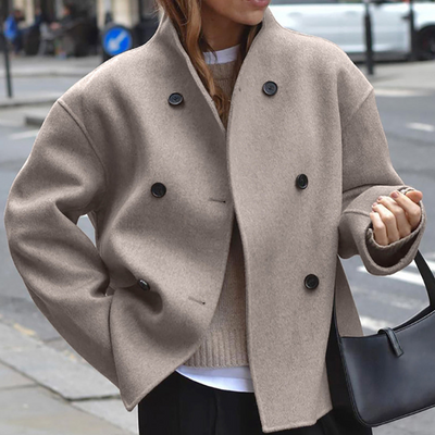 Chaqueta de invierno de lana para mujer de corte holgado y estilo vintage