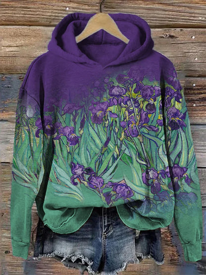 Sudadera con capucha en contraste degradado inspirada en Irises