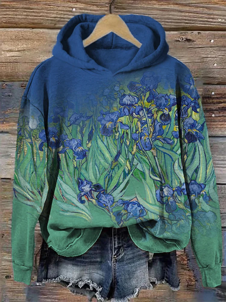 Sudadera con capucha en contraste degradado inspirada en Irises