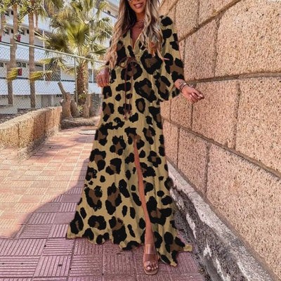 Selena - Vestido maxi de verano con estampado floral para mujer