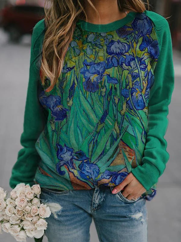 Sudadera informal con pintura de Iris Van Gogh