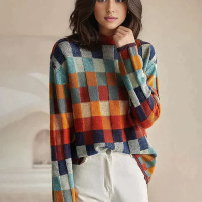 Romina - Jersey Cuello alto patchwork